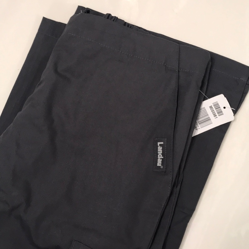 Grey Landau Drawstring Cargo Scrub Pants
